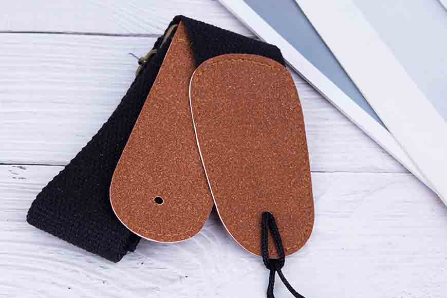 Acoustic Guitar Strap, Shoulder Straps with Leather Ends for Electric & Bass Guitars with Button & 2 Locks